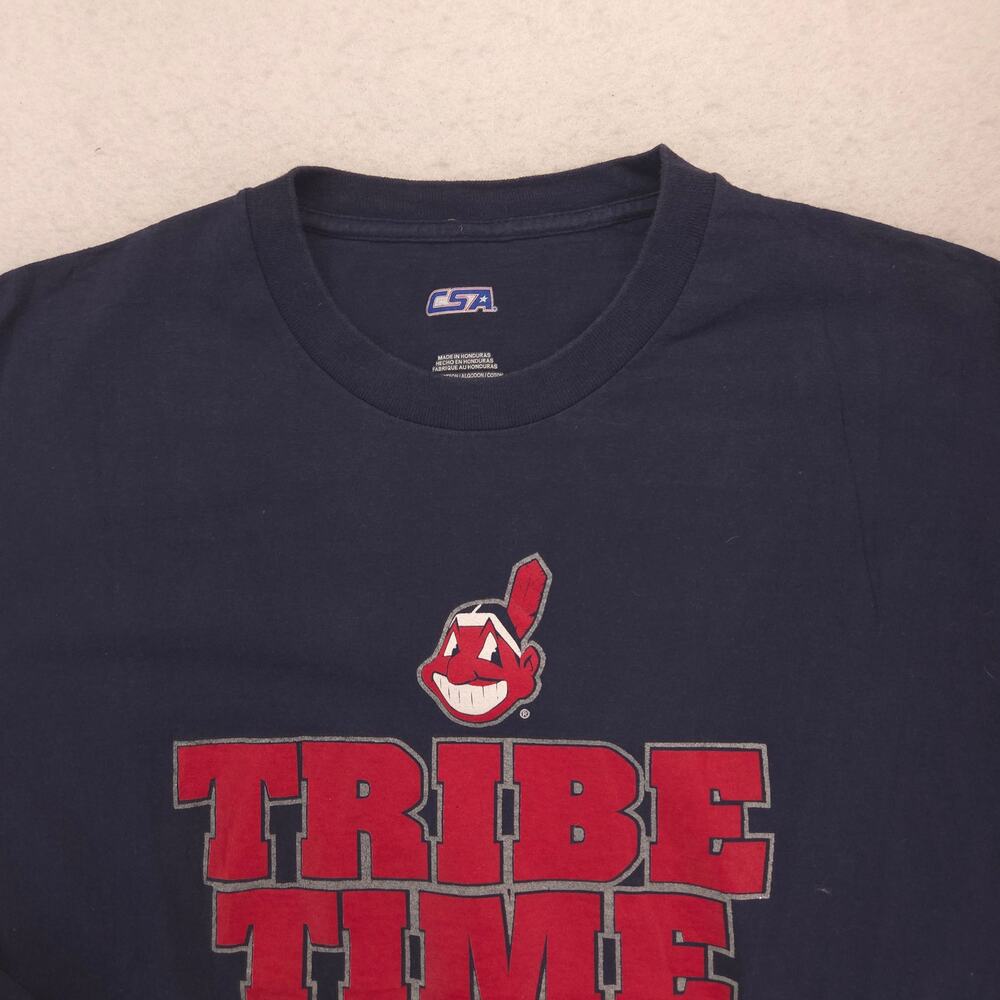 CSA Cleveland Indians Basketball T Shirt Mens Size Medium M Navy Blue